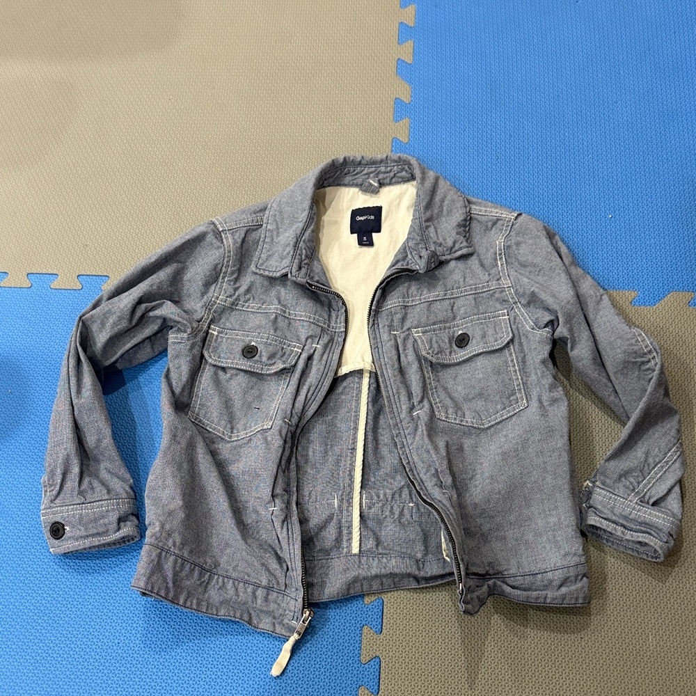 Gap Kids Gray Denim zip up Jacket